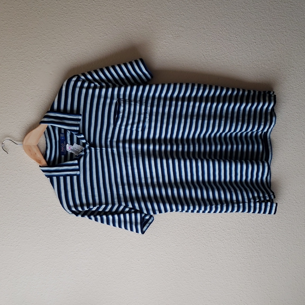 Mens striped polo shirt - short sleeve shirt with collar